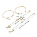 Braccialetto 4 pezzi/set Boho Geometrico Catena a maglie Bracciale Set per le donne Crstal Foglia Aperto Polsino Femminile Boho Gioielli_voghion.com