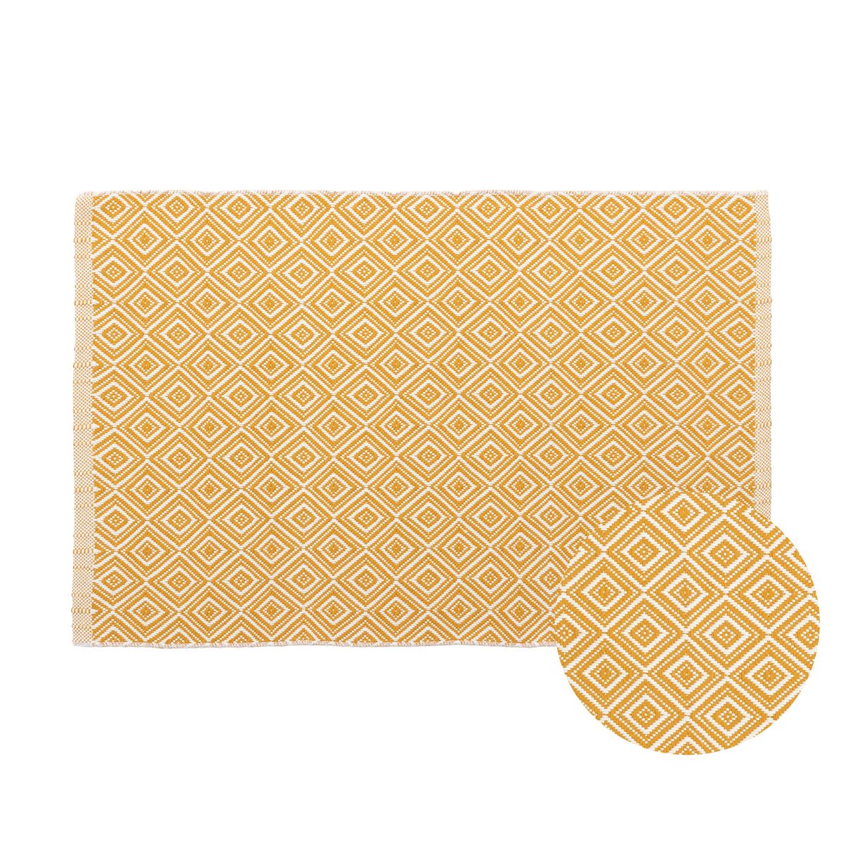 Baumwollfaden gewebte bunte Vielzahl von Fußmatten für Zuhause, einfache, atmungsaktive Fußmatten, Balkon- und Veranda-Fußmatten_voghion.com