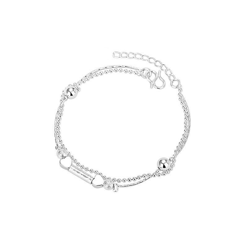 Sydämestä sydämeen -kaksinkertainen onnenhelmirannekoru naisille, muodikas yksinkertainen metsätyylinen hieno käsikorujen lähde_voghion.com