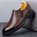 Autumn New 2025 Men's Round Toe Business Leather Short Boots Wedge Comfortable Soft Sole Height Increasing Driving Shoes_voghion.com
