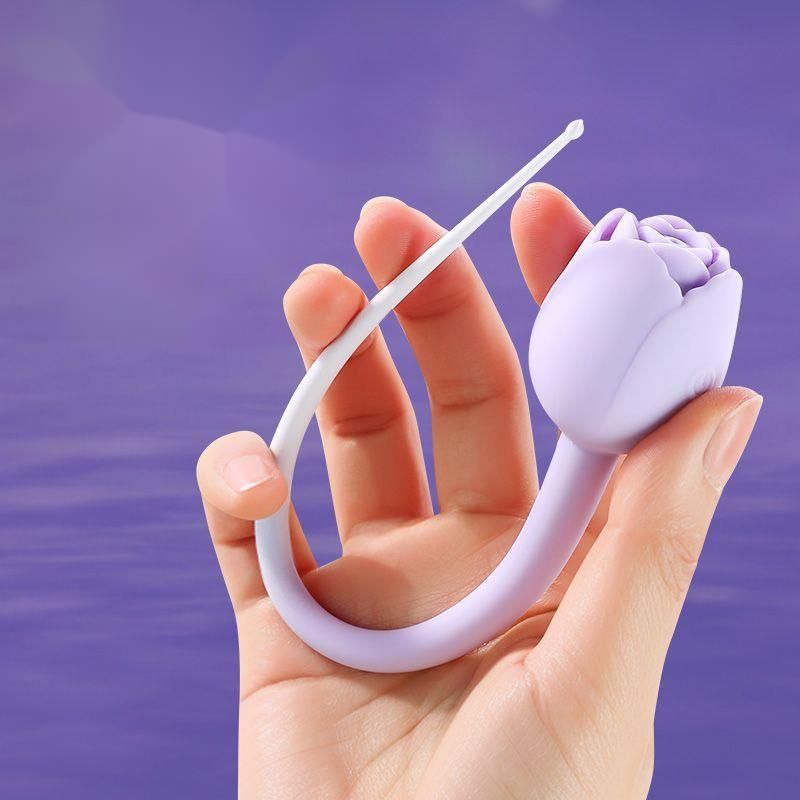 Mystery Rose Flower Teasing Nipple Stimulation Massager Silicone Female Masturbation Device_voghion.com