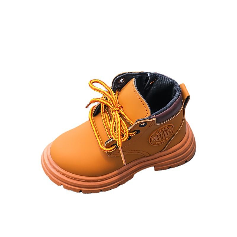Children's Martin 2024 Autumn/Winter New Girl's Versatile Little Yellow Boots Boys British Style_voghion.com