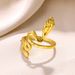 New Snake With Four Pointed Star Leaf Shaped Men's And Women's Open-ended Ring, Lava Ring_voghion.com