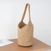 Τσάντα ώμου από ψάθα Raffia Bucket 2025, χειροποίητη τσάντα θαλάσσης σε στυλ Instagram. Μοντέρνα και ευέλικτη._voghion.com