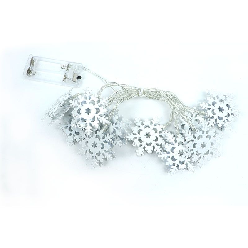 Snowman & Snowflake Christmas String Lights – Battery-Powered Iron Wire LED Fairy Lights For Holiday Decor, Indoor & Outdoor Use_voghion.com