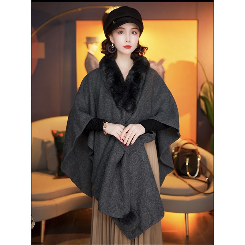 2025 New Fall And Winter Women's Wool Scarf Shawl Jacket Sweater Cardigan Coat Versatile_voghion.com
