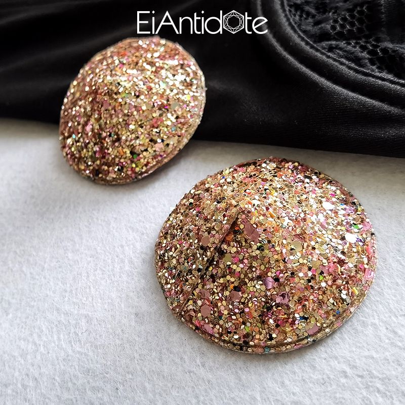 Adesivo in silicone sottile colorato EA antiscivolo con paillettes a sette colori, per coprire i capezzoli in discoteca, per fotografia e spiaggia._voghion.com