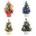 20cm Mini Christmas Tree Decorations - Festive PVC Tabletop Ornaments In Gold, Silver, Royal Blue & Red For Holiday Home Decor_voghion.com