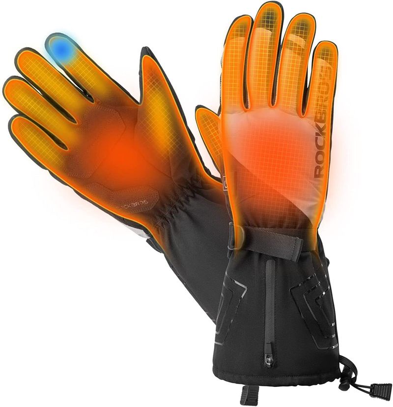 ROCKBROS Winter Beheizte Handschuhe Elektrisch Warm Touchscreen Motorrad Fahrrad_voghion.com