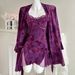 Sexy Lace Plus Size Romantic Nightgown With Purple Floral Suspender And Deep V-design, Combining Comfort And Temptation-Strap+outer Robe-XL_voghion.com