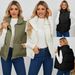 Women's Clothing Quilted Vest With Stand Collar Warm Padded Sleeveless Jacket For Winter, Lightweight Polyester Fill Zip Front Casual Office Wear_voghion.com