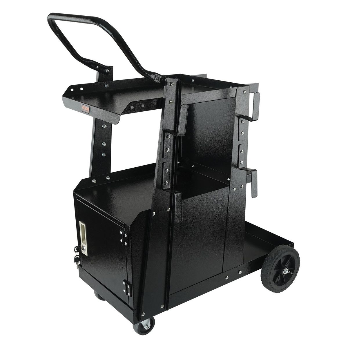 VEVOR Welding Cart, 2-Tier Heavy Duty Welder Cart with Anti-Theft Lockable Cabinet, 265LBS Weight Capacity, 360° Swivel Wheels, Tank Storage Safety Ch_voghion.com