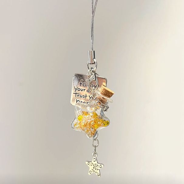 Portachiavi da donna con ciondolo a forma di bottiglia dei desideri a forma di stella_voghion.com