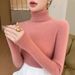 2025 Herfst/Winter Nieuwe Zachte Glutinous Fit Trui Voor Vrouwen, Verdikte Hoge Kraag, Slanke Look Gebreide Trui, Elegant_voghion.com