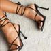 Women's fashion plus-size women's cross-strap strappy high-heeled sandals_voghion.com