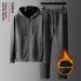 High-quality Casual Suit Men's Autumn Hooded Sweater Men's Suit Large Size Sports Velvet Men's Two-piece Suit_voghion.com