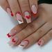 Red Love Long Wearing Armor Square Valentine's Day Nail Set Press On Nails_voghion.com