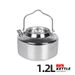 Bollitore da campeggio da 1,2 l - Bollitore in acciaio inox 304 per escursionismo, pesca e viaggi su strada (portatile e riscaldamento rapido)_voghion.com