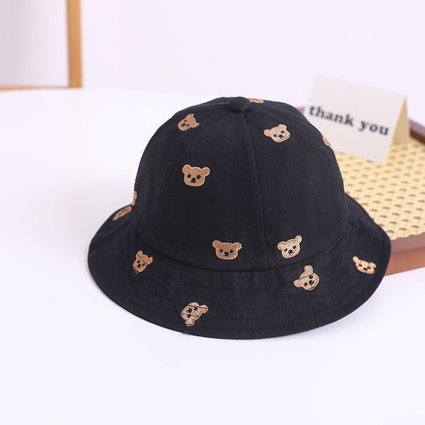 Broderad Bear Baby Bucket Hat För 1-3Y Barn Ny Vår Bebis Pojkar Flickor Solskyddshatt Härlig utomhus sommarhatt_voghion.com