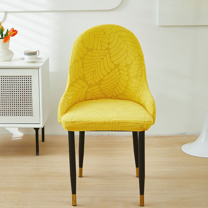 Félkör alakú jacquard székhuzat karfákkal, ívelt, teljes huzatú étkezőszékhuzat, univerzális irodai székhuzat_voghion.com