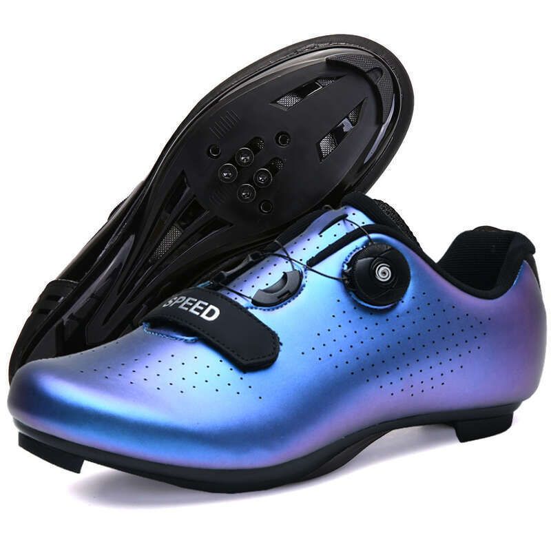 Highway Mountain Men's And Women's Locked Bicycle Unlocking Hard Sole Dynamic Cycling Shoes Gym Black 896_voghion.com