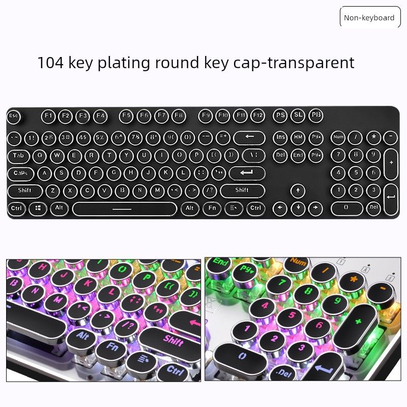 X60 Steam Transparent Punk Retro Nical Key Mouse Suit Gaming Male Titanium Alloy Keyboard With Knob_voghion.com