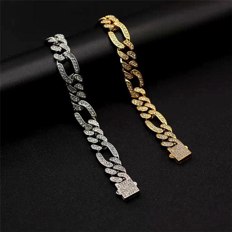 Collana Hip Hop con catena cubana in titanio con diamanti, personalità alla moda, in acciaio inossidabile, SL016_voghion.com
