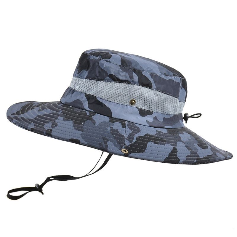 Cappello da pescatore mimetico classico alla moda, per uomo, estivo, con protezione UV, da arrampicata, con tesa larga da 10 cm, traspirante, con protezione solare_voghion.com