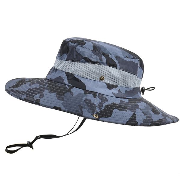 Cappello da pescatore mimetico classico alla moda, per uomo, estivo, con protezione UV, da arrampicata, con tesa larga da 10 cm, traspirante, con protezione solare_voghion.com