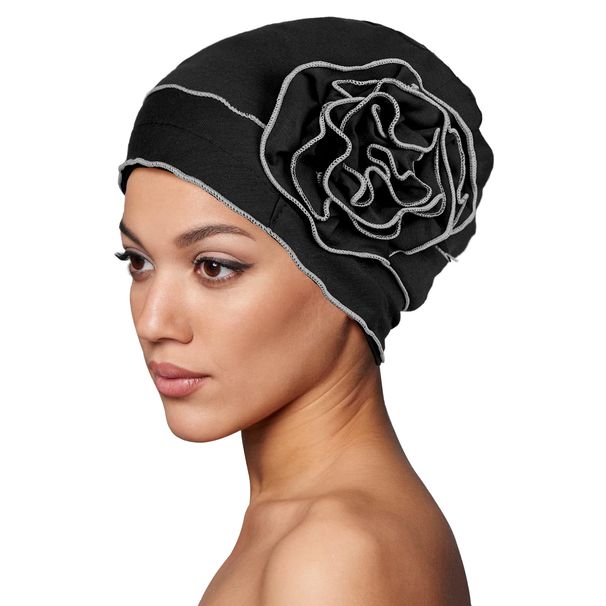 Cross Border New Solid Color Turban Hat, Hot Sale Big Flower All Match Base Hat Chemotherapy Hat, One Piece Drop Shipping_voghion.com