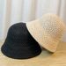 2024 Spring/summer New Korean Version of Niche Knitted Fisherman Hat, Women's Hollowed Out Basin Hat, Small Face, Plain Face, Versatile Bucket Hat_voghion.com
