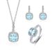 Set di tre gioielli di moda blu con cuore in argento puro S Ocean_voghion.com