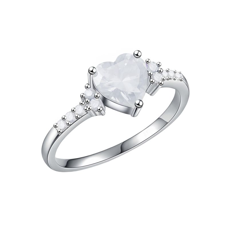 Natürlicher Amethyst Zirkon Silber Mode Hochzeit Herzförmiger Ring Schmuck für Frauen_voghion.com