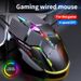 Mouse da gioco ergonomico cablato da 3200 DPI Mouse USB da gioco RGB Mouse da gioco Gamer Maus 6 tasti LED Stille Mouse per PC Laptop Computer_voghion.com