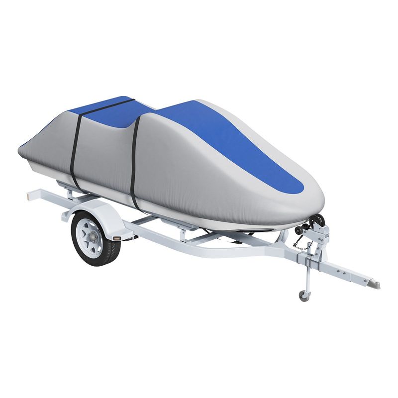 VEVOR Jet Ski Cover, 126"-135" Trailerable Waterproof PWC Cover, Heavy-duty 600D Marine Grade PU Oxford Fabric, UV Resistant Seadoo Cover with Buckle _voghion.com