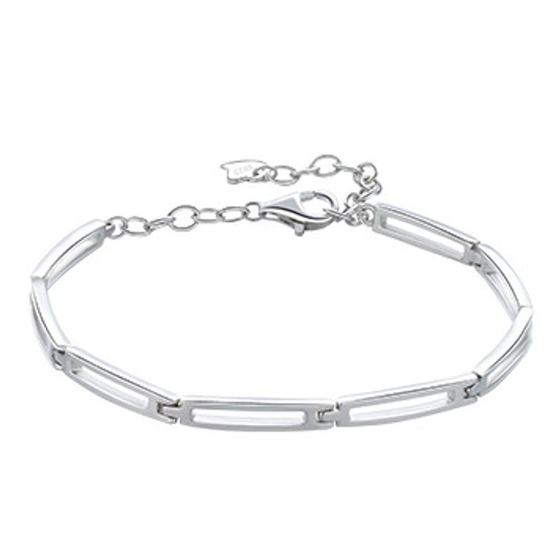 Bracciale in argento sterling S con griglia quadrata, graffetta, tendenza hip-hop, placcato platino, stile INS_voghion.com