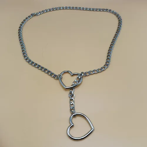 2024 neue Mode Halskette Herz-förmigen Punk Rock Kubanischen Lange Kette Design Für Frauen_voghion.com