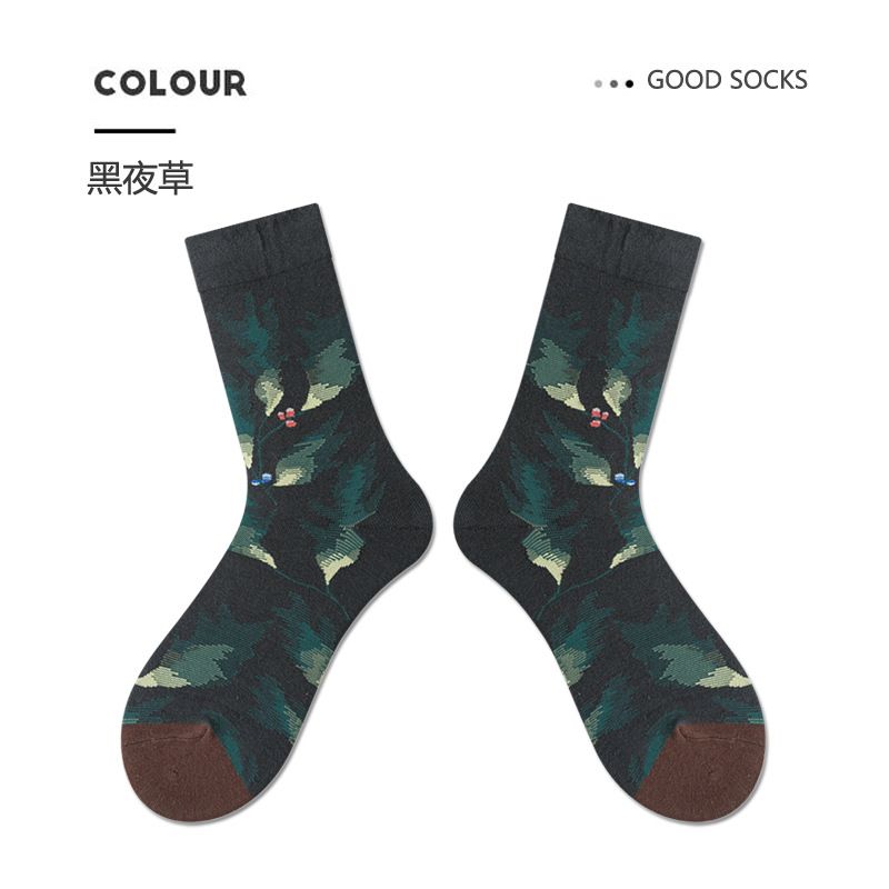 2025e French Niche Cotton For Women, Mid-Calf Trendy Street Fashion Men's Socks, Couple Style Long Socks_voghion.com