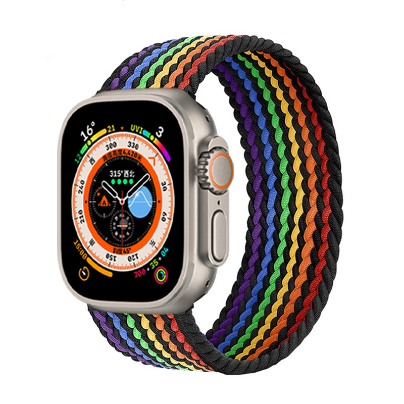 Bracelet pour Apple Watch Band 44mm 40mm 45mm 41mm 42mm 38mm 45 mm Boucle solo tressée élastique Bracelet iWatch Series 7 se 3 6 8 Ultra_voghion.com