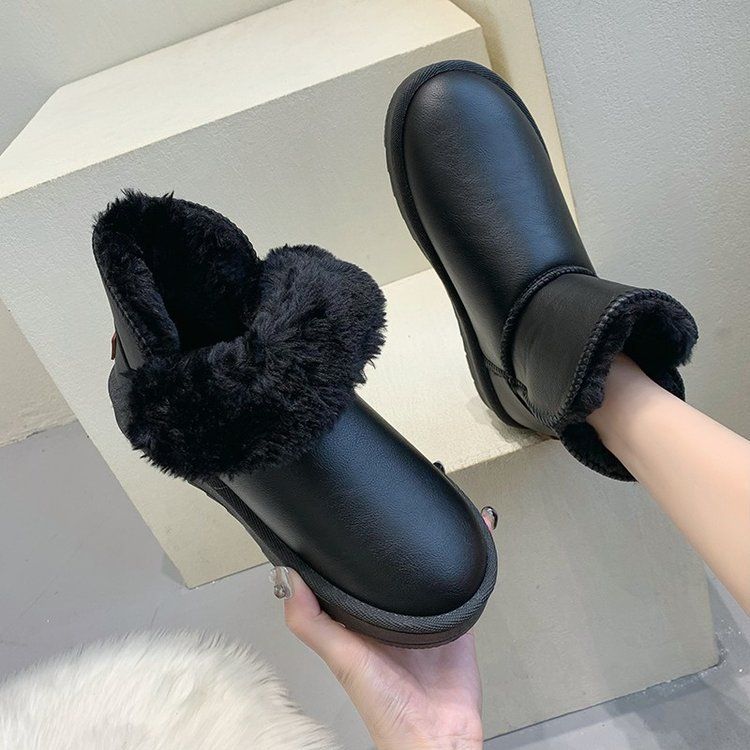 2025 nuovi uomini e donne stesso stile caldo stile più velluto spesso antiscivolo impermeabile caldo nord-est cotone scarpe stivali da neve all'ingrosso_voghion.com