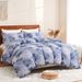 Blue Ink Geometric Abstract Quilt Cover Home Textile Bedding Three Piece Set_voghion.com