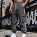 Men's Heavyweight Fleece-Lined Cargo Pants - Winter Warm Workout Joggers With Drawstring & Multi-Pockets_voghion.com