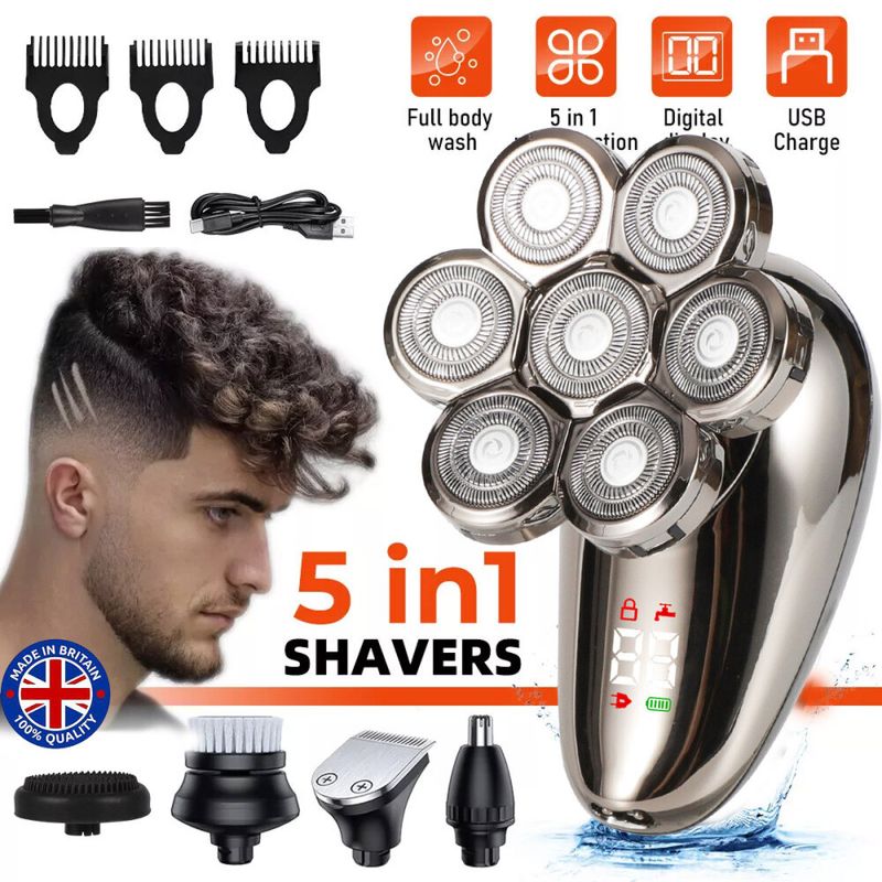 Electric Shaver Portable Hair Clippers Bald Head Beard Shaving Machine For Men_voghion.com