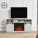 Modern Farmhouse TV Media Stand, Large Barn Inspired Home Entertainment Console, With 23" Fireplace Insert, For TV Up To 65'', With Open Shelves And Closed Cabinets, White_voghion.com