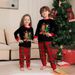 Christmas Fawn Snowflake plaid family Christmas print home suit set_voghion.com