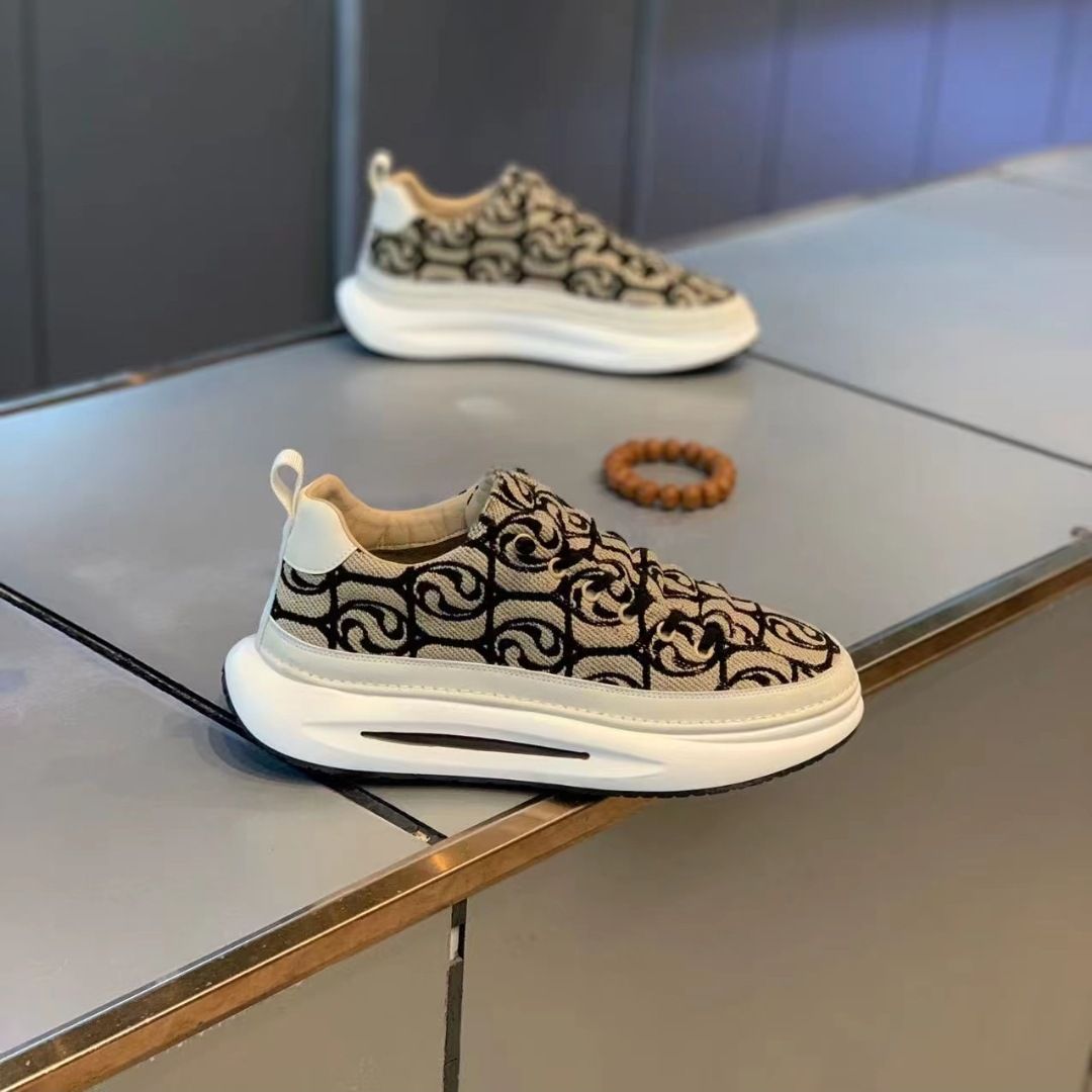 Push On Mode Herrskor Våren 2024 Nya Andningsbara Tygyta Mångsidiga Lätta Casualskor_voghion.com