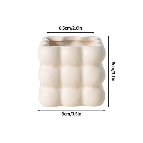 Keramik-Blumentopf, 15 cm – Sukkulentenvase für den Innenbereich, moderner Blumentopf mit Abflussloch, Terrakotta-Stil_voghion.com