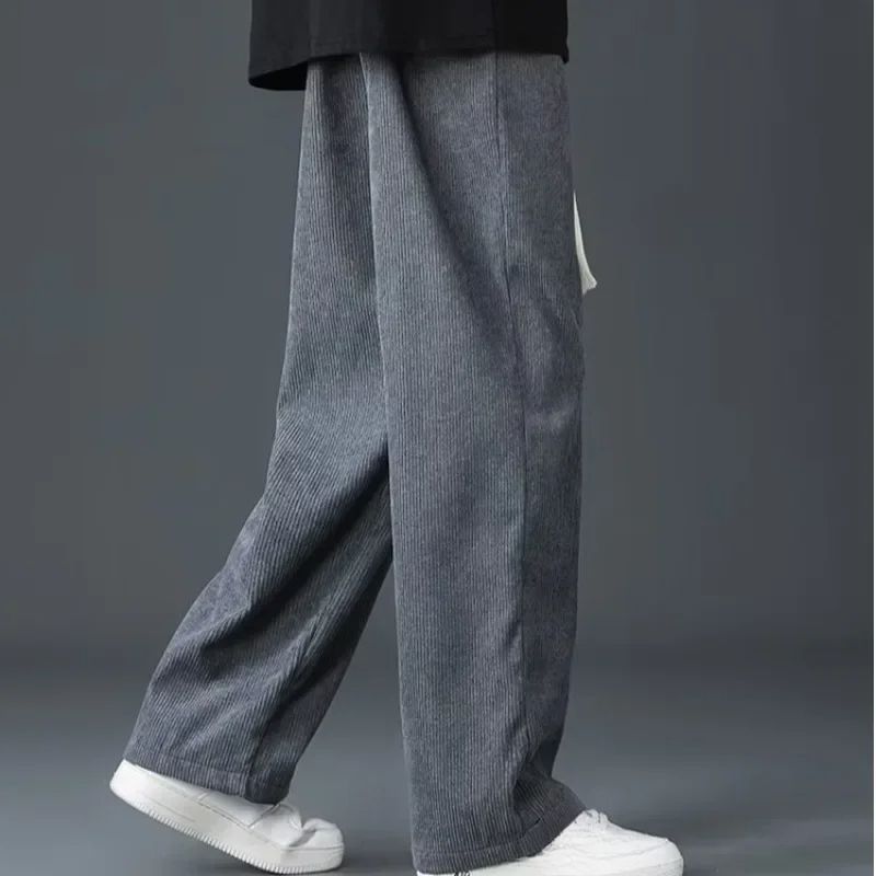 Herren-Freizeithose Mit Cord-Fleece-Futter, Lockere Sporthose Mit Geradem Bein, Herbst-Winter-Saison, Hohes Komfort-Level_voghion.com