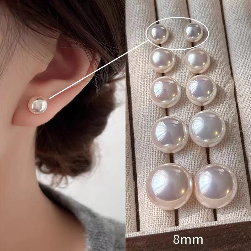 Orecchini di perle rosa a forma di Mantou orecchini di lusso in argento_voghion.com
