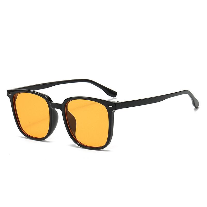 New black frame teal sunglasses men senior sense of sunshade anti-ultraviolet sunglasses female fashion box_voghion.com